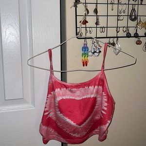 Cute Pink Heart Crop Top - Cider